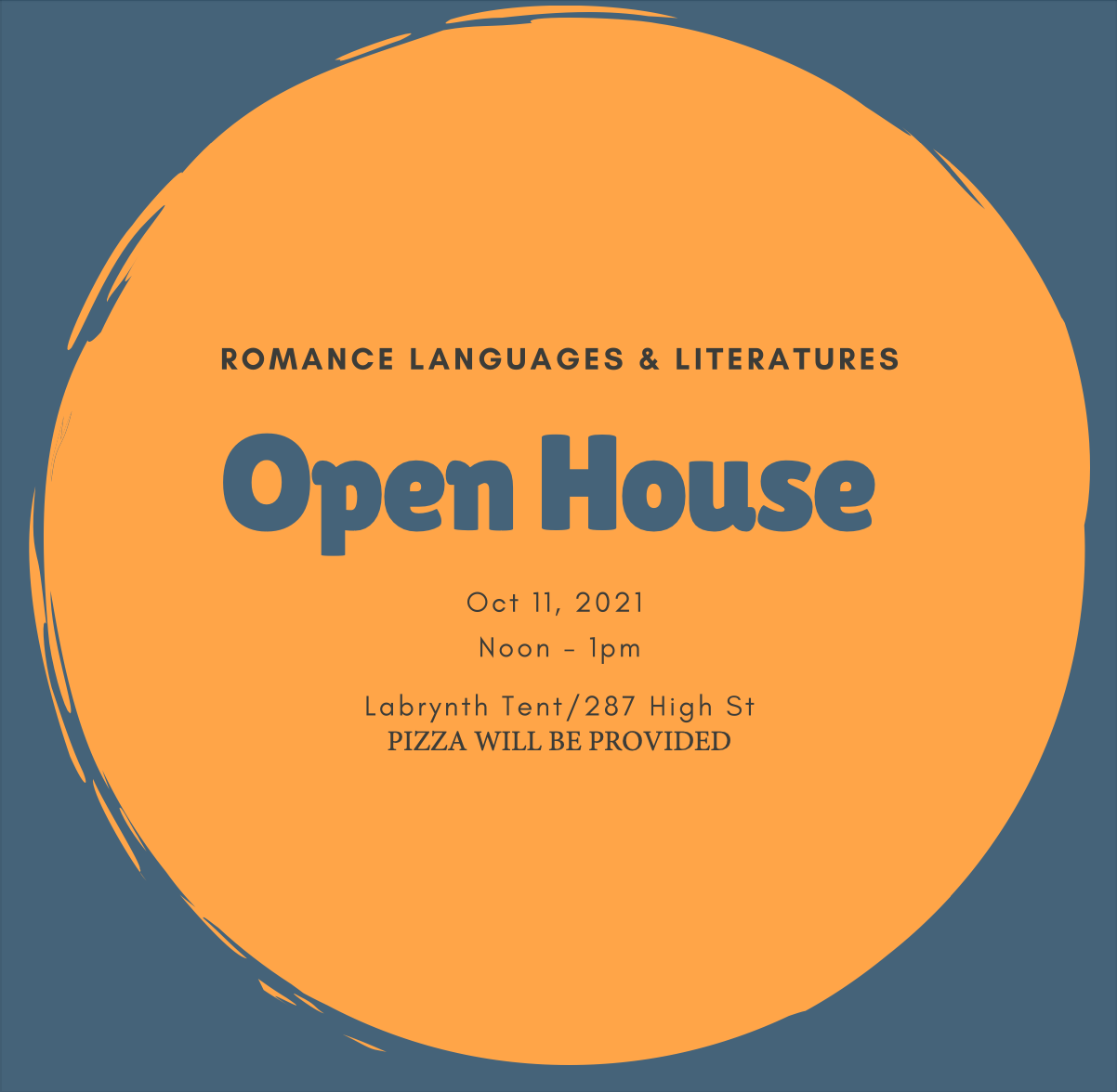 Romance Languages and Literatures Open House 10/11 Labyrinth Tent